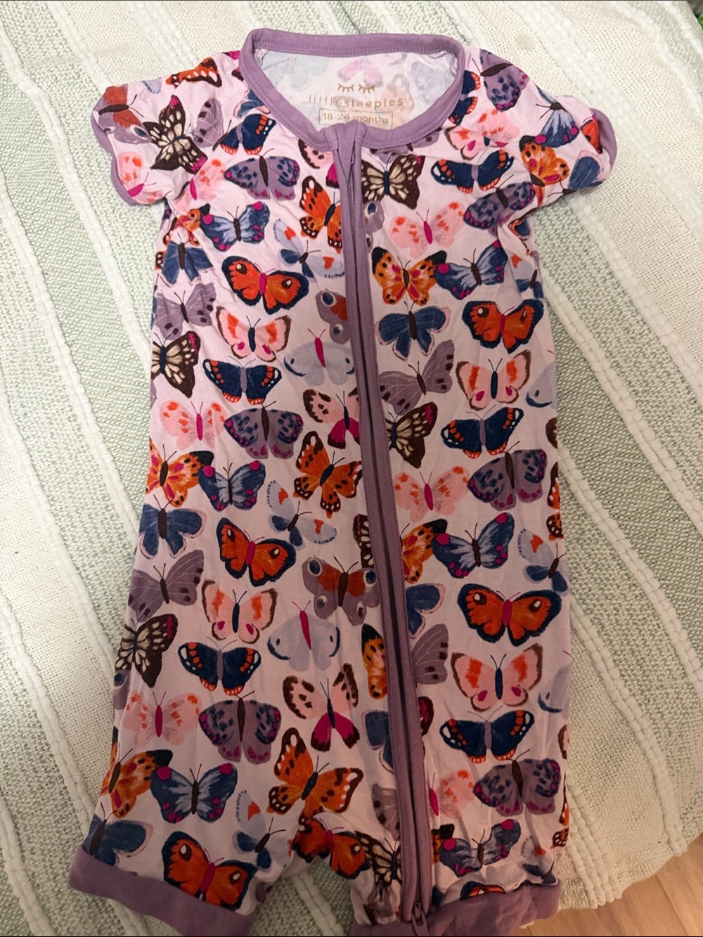 Little Sleepies Pink Butterfly Print One-Piece